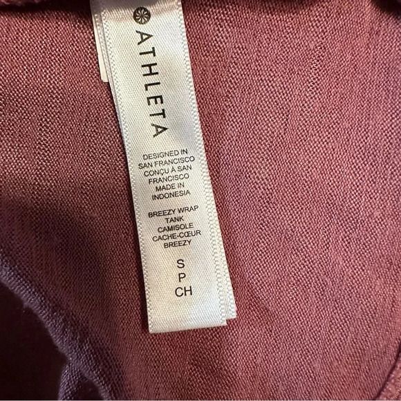 ATHLETA WOMEN'S TAWNY ROSE SLEEVELESS BREEZY WRAP TOP TANK Sz SP - Picture 8 of 10